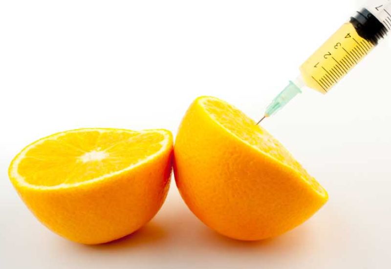 Concept image of vitamins from fruit.